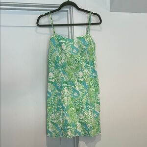 Lilly Pulitzer Green and Blue Spaghetti Strap Sundress